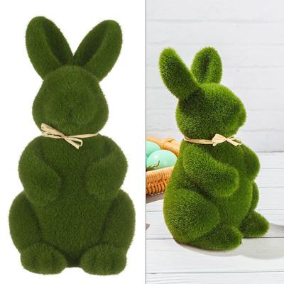 Детские подарки Товары для вечеринок Украшения для дома Счастливой Пасхи Украшения Зеленый кролик Пасхальный кролик