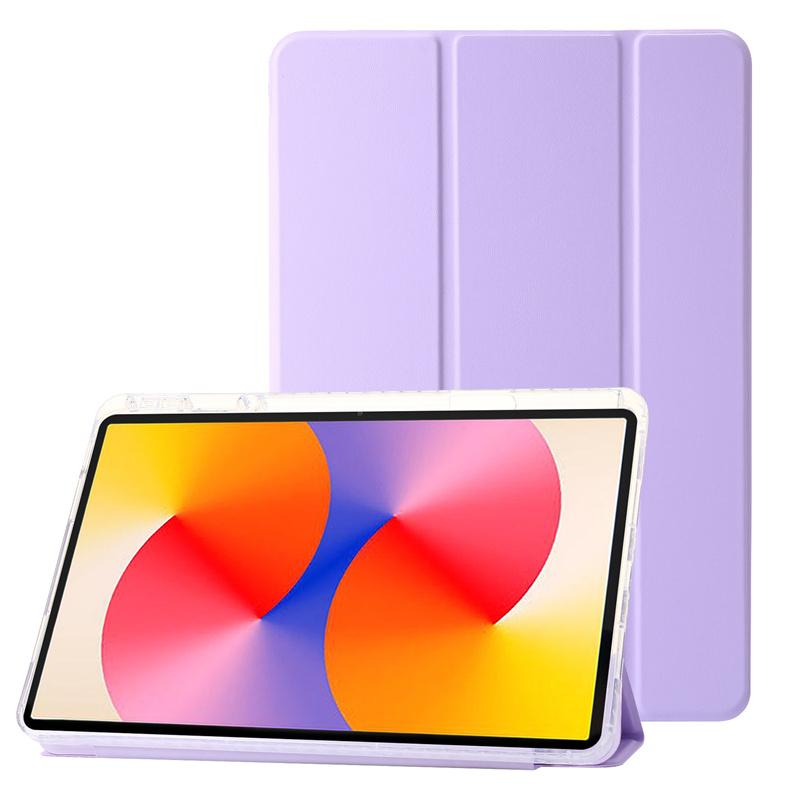 Роскошный прозрачный кожаный чехол-книжка для планшета Huawei MatePad SE 11 2024, чехол с держателем для ручек, откидная подставка, прозрачная задняя крышка, противоударный защитный чехол