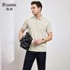 Lodz collar short sleeved T-shirt 2026 summer middle-aged men's business casual POLO skin friendly breathable T-shirt
