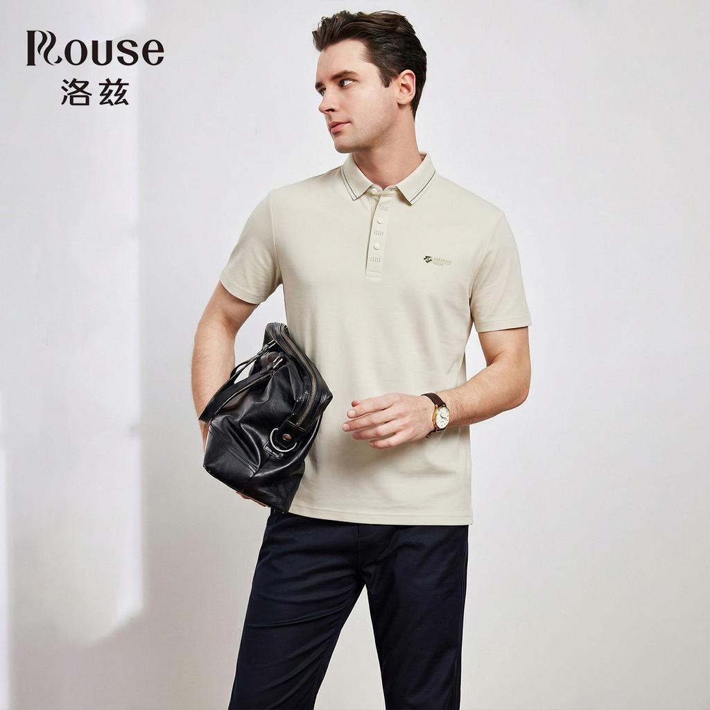 Lodz collar short sleeved T-shirt 2026 summer middle-aged men's business casual POLO skin friendly breathable T-shirt