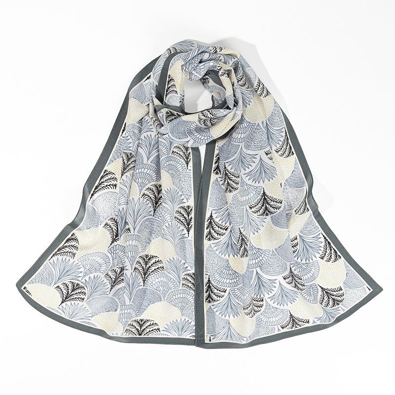 New Style of Silk Scarf for Women Small Long Mulberry Silk Hairband Versatile Small Scarf Scarf
