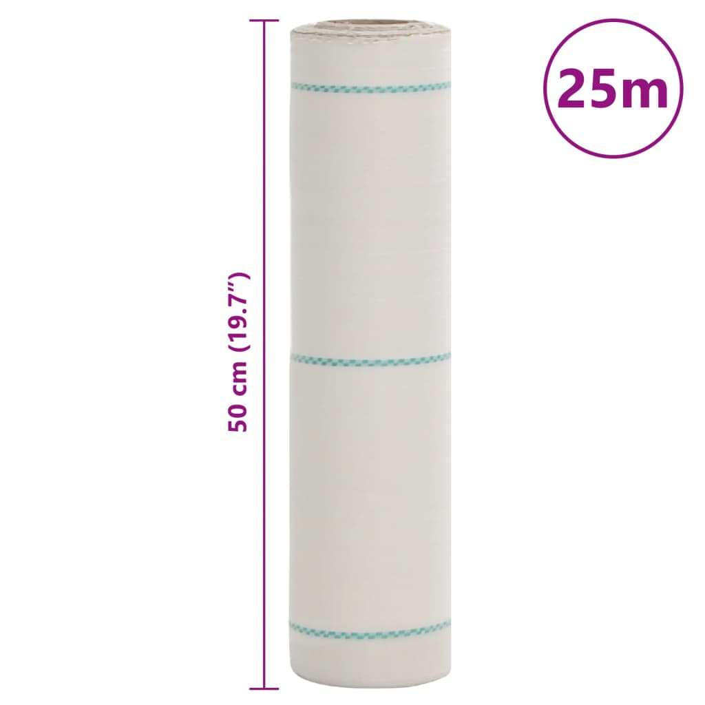 Vidaxl Агроволокно от сорняков, Белое, 0,5x25 м, ПП