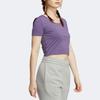 Adidas Женская футболка с круглым вырезом и небольшим логотипом Originals Trefoil, темно-фиолетовый HZ5348