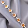 Natural Citrine Gemstone 925 Sterling Silver Jewelry Handmade Women Bracelet 9" RB-8-4