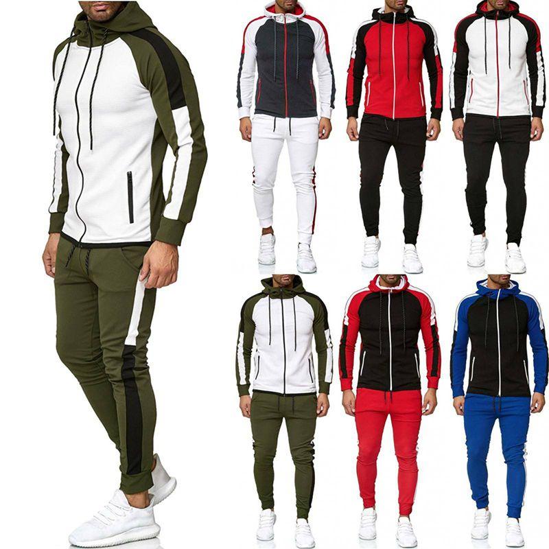 Мужской спортивный костюм для бега, худи, куртка, брюки, штаны, спортивный костюм
