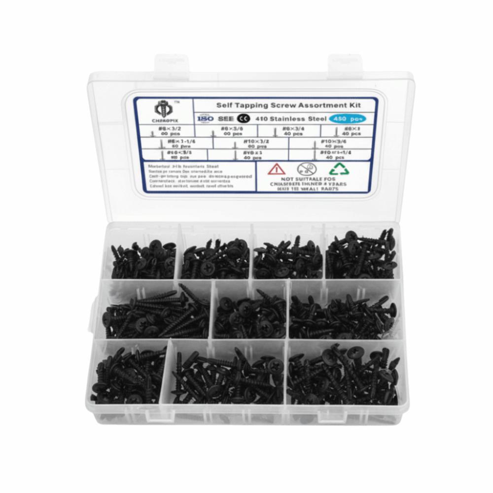 450pcs Countersunk Head Self Tapping Screws Stainless Steel Screws Multiple Purpose