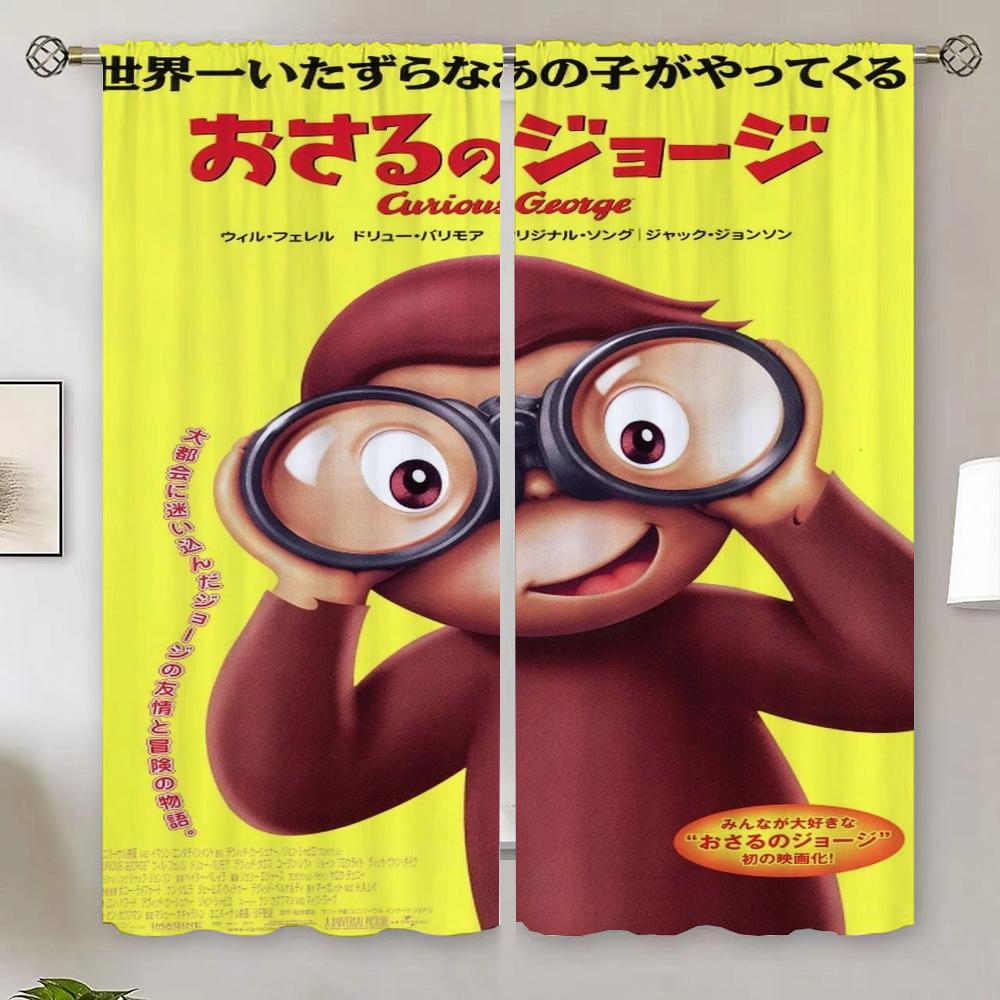 Curious George Window Blinds Blind Shade Curtain for Quarto Curtains for Kitchen Tulle in Kitchen Blackout Curtain 100% Shades