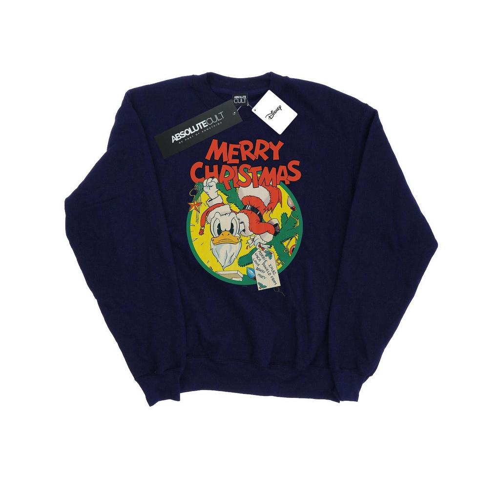 Disney Mens Donald Duck Merry Christmas Sweatshirt