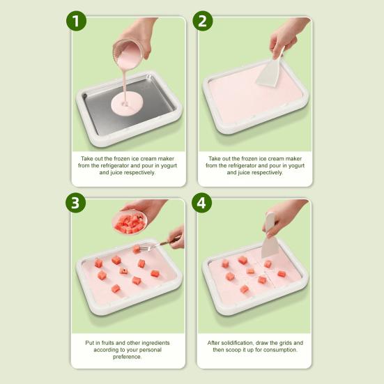Ручная машина для заморозки йогурта из нержавеющей стали для приготовления роллов из мороженого для домашнего использования, набор для десертов «Сделай сам» со скребком