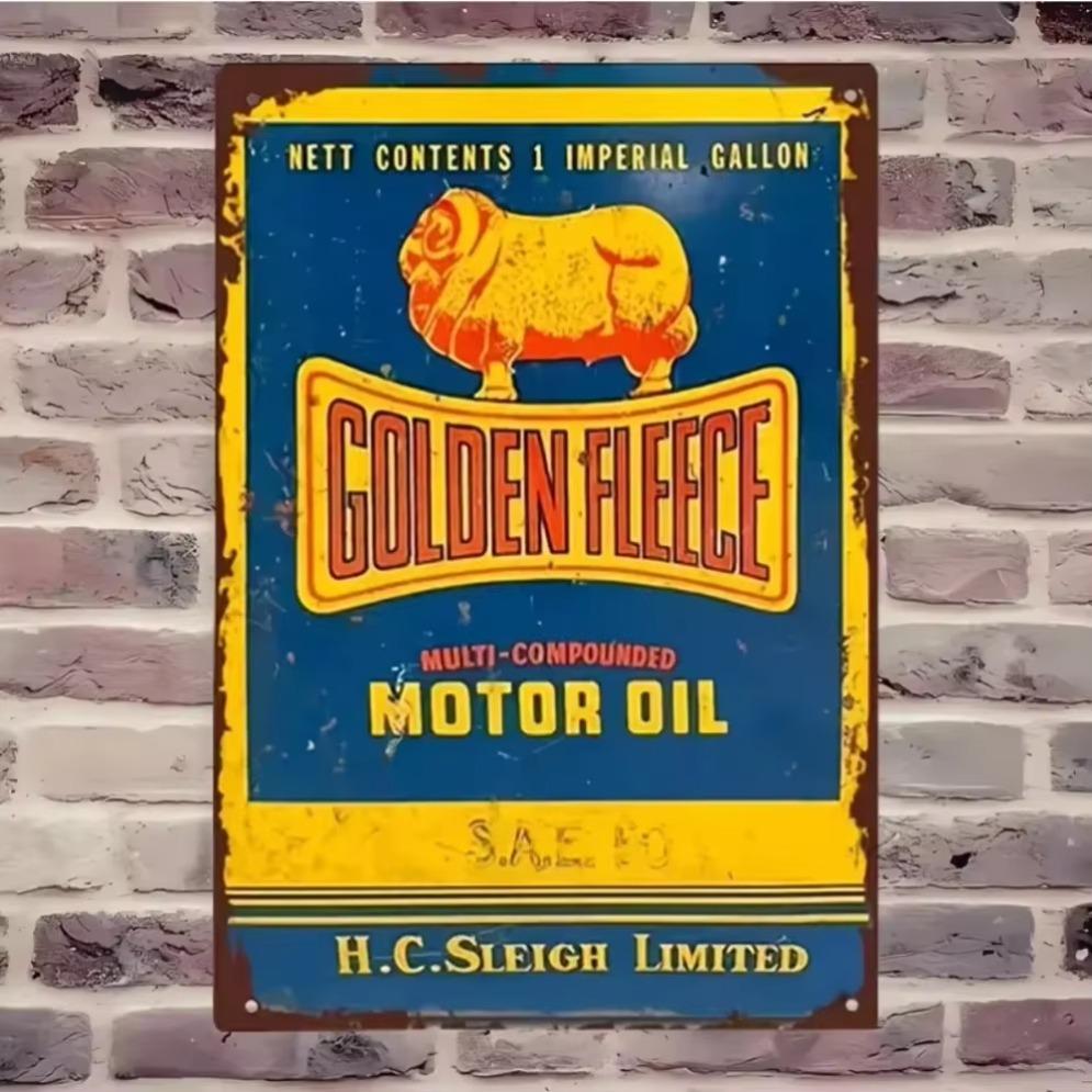 VintageFinished Metal Plate with PreDrilled Mounting Vintage Metal Art Ideal for Outdoor Spaces Garage Walls
