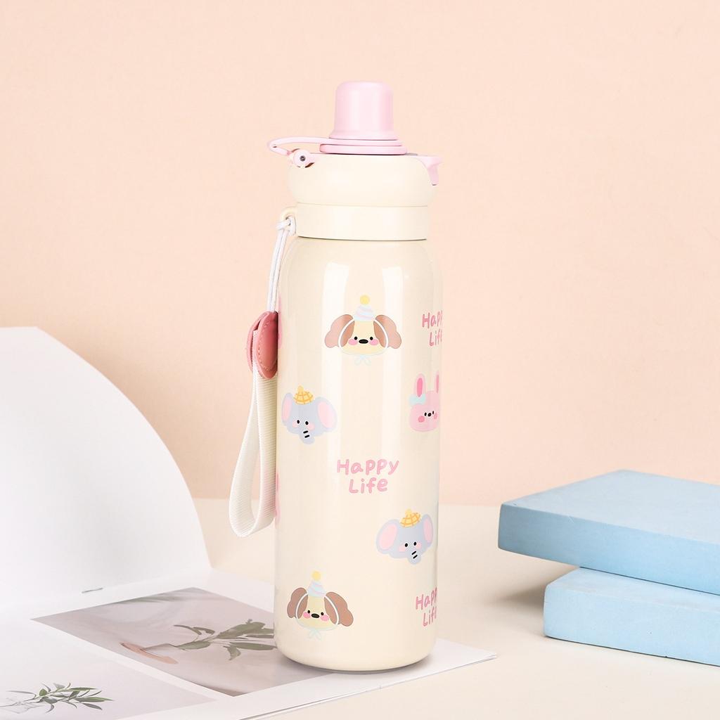 Новая термокружка для девочек, большая емкость, высокий уровень внешнего вида, соломенная кружка для средней школы, специальный двойной горшок для питья