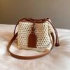 Праздничная сумка-ведро для женщин, летняя повседневная модная плетеная сумка через плечо