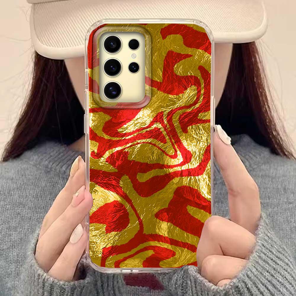 Волна Полоса Леопард INS Мода Женщины Девушки Чехол для телефона для Samsung Galaxy S25 S24 S23 S22 S21 S20 FE Plus Ultra Чехол-накладка