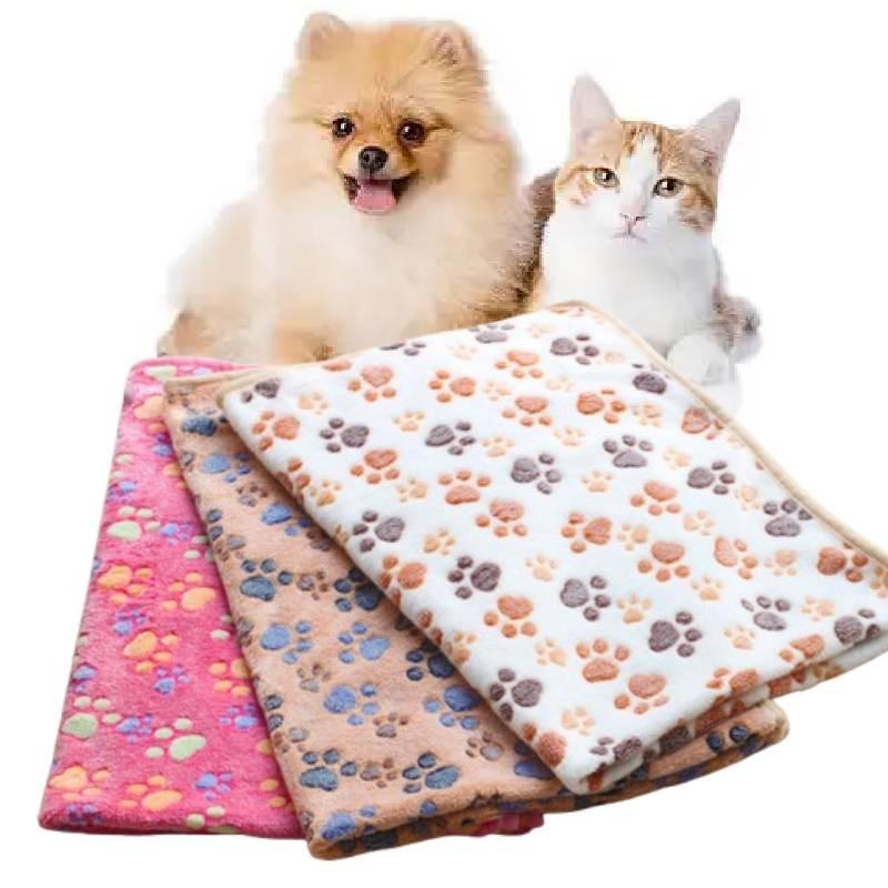 Print Paw Pet Soft Blanket Dog Cat Beds Coral Fleece Mat Warm Pets Products