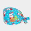 New Christmas Printed Surgical Scrub Cap 100%cotton Sweatband Chef Vet Spa Medical Bouffant Hat