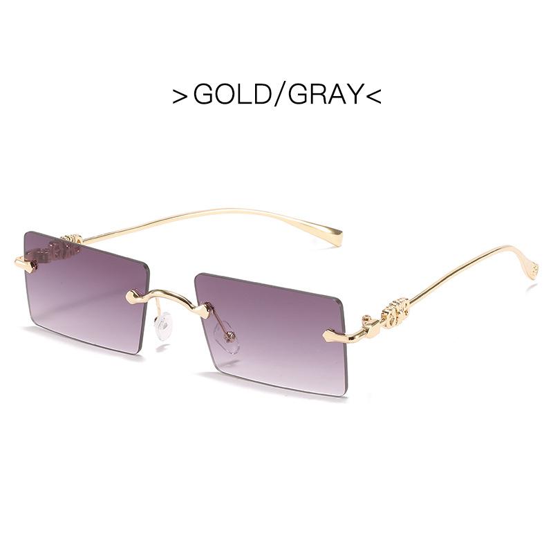Fashion Square Rimless Women Sunglasses Mirror Classic Vintage Metal Frame Eyewear Men Female Luxury Sun Glasses Uv400