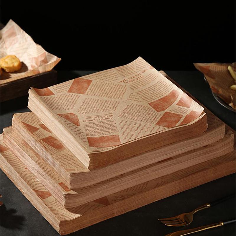 50/100 шт. маслостойкая бумага для упаковки сэндвичей, бургеров, хлеба, жареной пищи, фритюрницы, бумажные коврики для тарелок, аксессуары