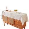 French Pastoral Romantic Lace Hollow Dining Table Cloth Chest Side Cabinet Long Cover Towel Fringed Table Flag