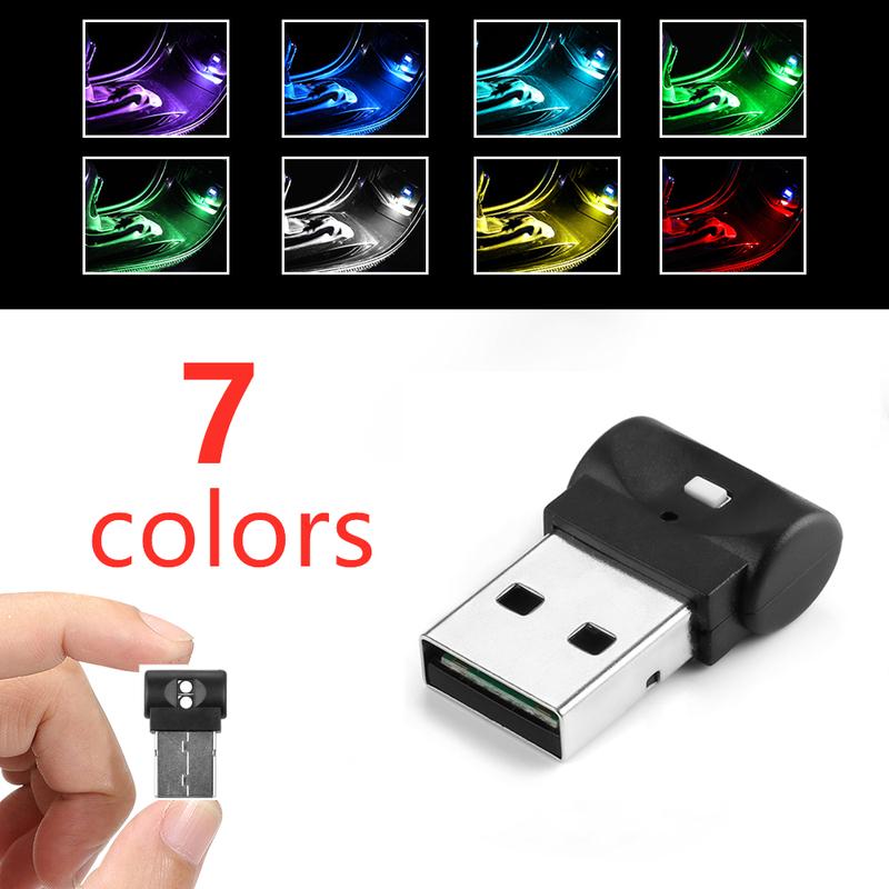Мини USB светодиодный автомобильный светильник Автомобильный интерьерный атмосферный светильник Декоративная лампа Аварийное освещение ПК Авто Цветной свет Автомобильный аксессуар