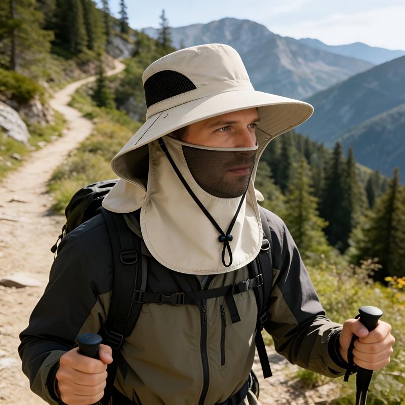 Men Women Summer Sun Hat, UV Protection Neck Flap Fisherman Bucket Hat for Outdoor Hunting Fishing Hiking Camping