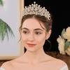 Корона невесты-феи Золотые жемчужные тиары Темпераментная тиара со стразами Свадебные украшения для волос