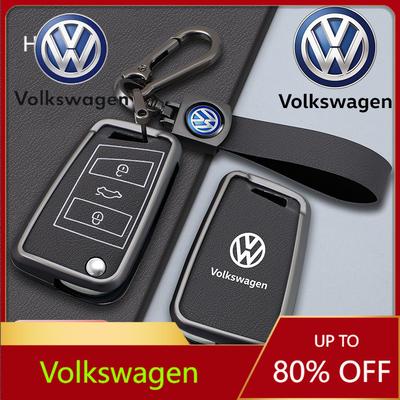 wer5For VOLKSWAGEN VW Zinc Alloy Leather Car Remote Key Case Cover Protector Holder Shell For VW Volkswagen Golf 7 MK7 Tiguan MK2 Au VISJ6