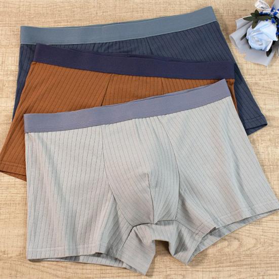 Мужское нижнее белье боксеры Эластичный дизайн со средней посадкой Лоскутная расцветка В рубчик U-образные шорты-брифы Гладкая текстура трусики