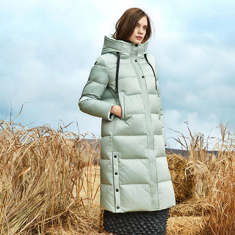 JAZZEVAR зимнее удлиненное хлопковое пальто, однотонное теплое уличное повседневное хлопковое пальто, хлопковая куртка с капюшоном