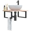 VidaXL Wall-mounted Washbasin Shelf Steel and Solid Oak Wood 3302593