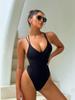 Сексуальные женские цельные купальники, бандажные женские купальники с v-образным вырезом, купальный костюм, однотонные купальные костюмы Beachweaa Biquini Монокини