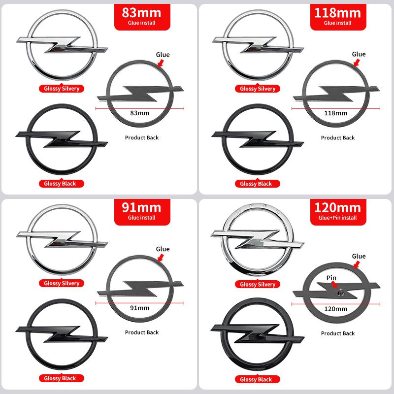 1pcs ABS For Opel Logo Emblem Badge Sticker Fit Car Front Grille Hood Bonnet Rear Trunk Bumper Astra Zafira Insignia Corsa H G