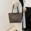 Urban Minimalist Checkerboard Tote Bag For Women Large Capacity Everyday Use