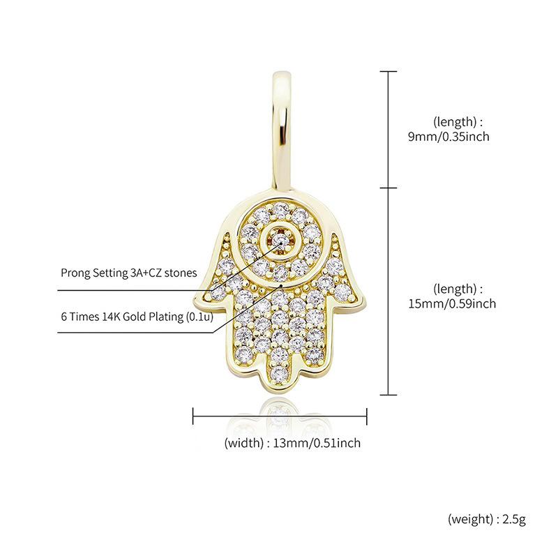 Роскошные подвески из стерлингового серебра 925 пробы в виде руки Фатимы, ожерелья для женщин и мужчин, хип-хоп, цирконий, Хамса, ожерелья, вечерние ювелирные изделия