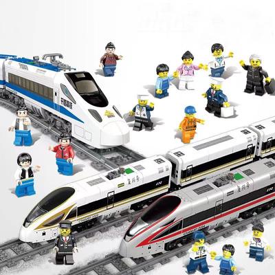 Городской электрический экспресс-пассажирский поезд с набором гусениц, модель, технические строительные блоки, кирпичи, подарки для детей, мальчиков и взрослых