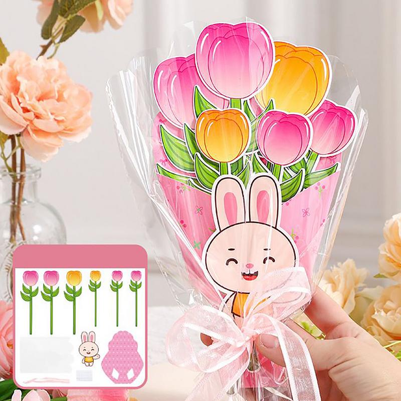 Creative Mother's Day Flowers Postcard Floral Card Making Kit Art Supplies for Aunt Nana Grandmom Wife Home School Classroom