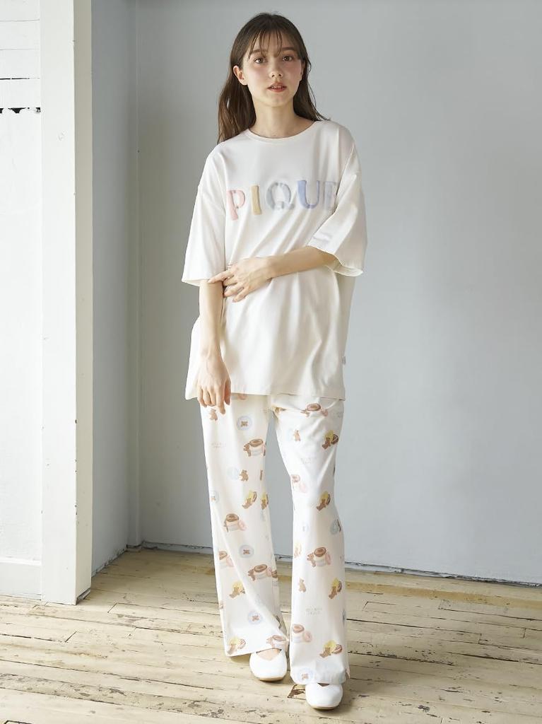 Gelato Pique Donut Bear PWCT252275 CRM F One-Point T-Shirt Women's