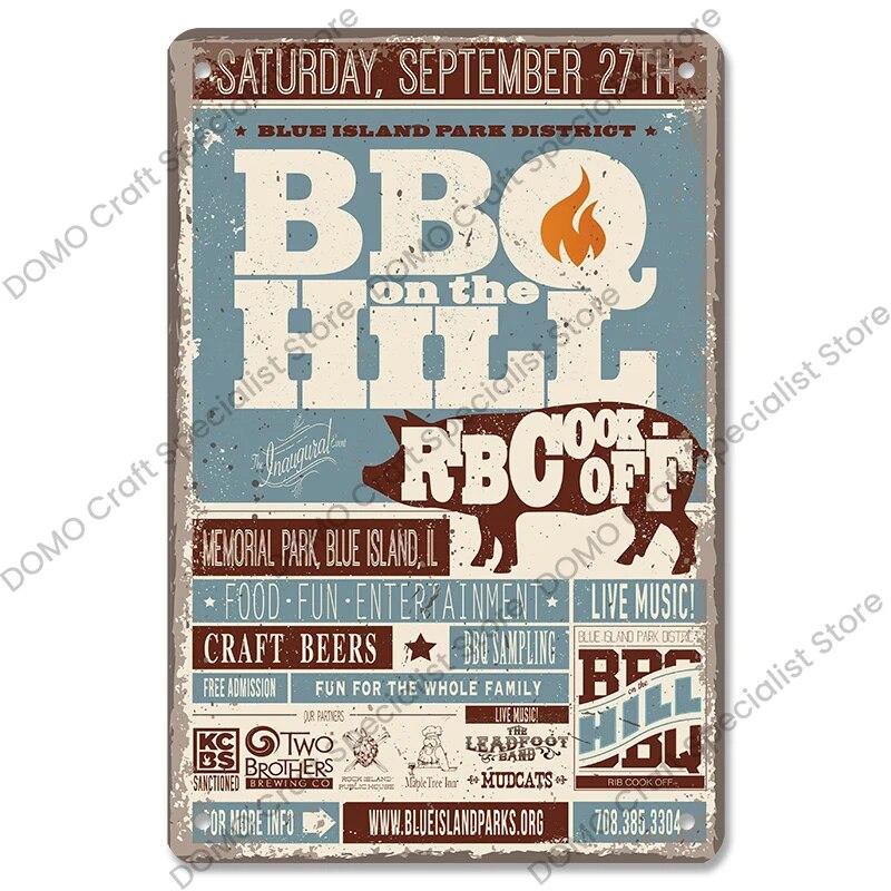 Плакат для вечеринки с барбекю, винтажные металлические жестяные вывески для гриля, ретро-налет, Настенный декор для бара, паба, заднего двора, пляжного дома