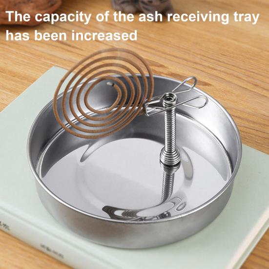 Магнитный держатель для благовоний с лотком для улавливания пепла, переносная круглая металлическая спиральная курильница для кемпинга и использования в помещении