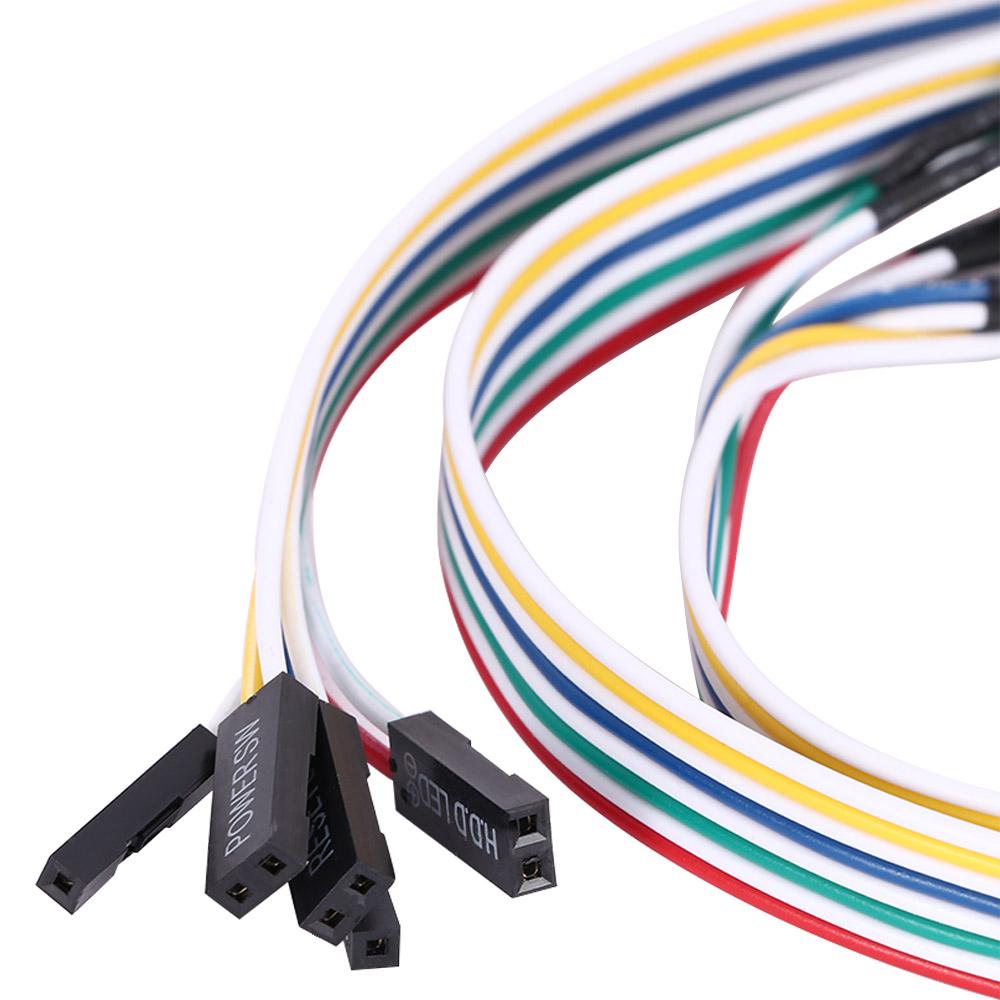 Durable Computer Case Power on PC Desktop Reset Computer Cables Connectors Switch Cable