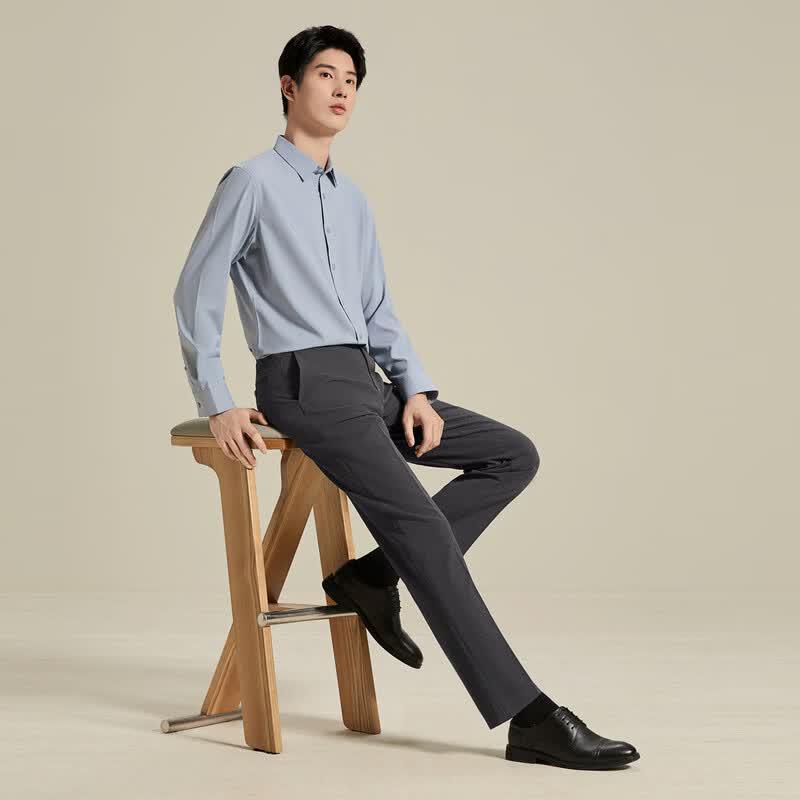 SEVEN Men's Iron-Free Slim Fit Business Trousers