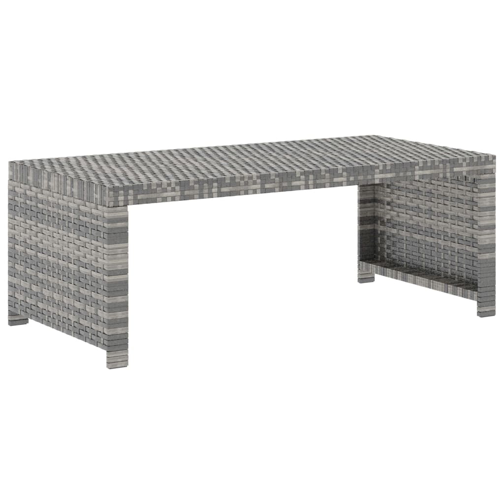 5 Piece Garden Lounge Set with Cushions Poly Rattan Grey