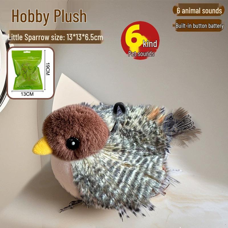 Игрушка Электрический Воробей для Кошек с Пультом Управления - Интерактивный Симулятор Крыльев для Самостоятельной Игры для Кошек