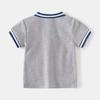 Boys' Summer Short-Sleeved T-shirt Children's Half Sleeve Polo Shirt Baby V Neck Silm Tops Baby Print Flower Box Horse Clothes