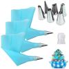 Silicone Pastry Bags, 10-Piece Set (6 Tips + 3 Pastry Bags + 1 Piping), Flower Shape Maker, DIY Cake Baking Tools, Cookie Icing Decorating Too