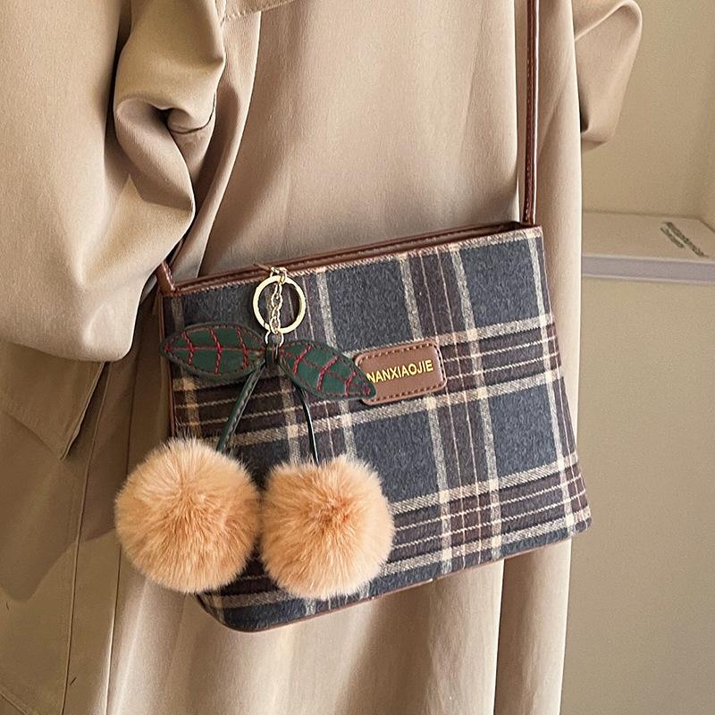 Премиум контрастные цвета ретро клетчатая универсальная сумка через плечо женская модная сумка-мессенджер сумка-ведро Tide