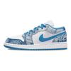 Детские кроссовки Air Jordan 1 Low GS Washed Denim белые голландско-синие DM8947-100