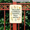 2D Flat, Charming Vintage Wildflower Aluminum Sign (12*8 Inches) - Perfect for Mother's Day, Garage, and Home Wall Decor, Fun and Artistic