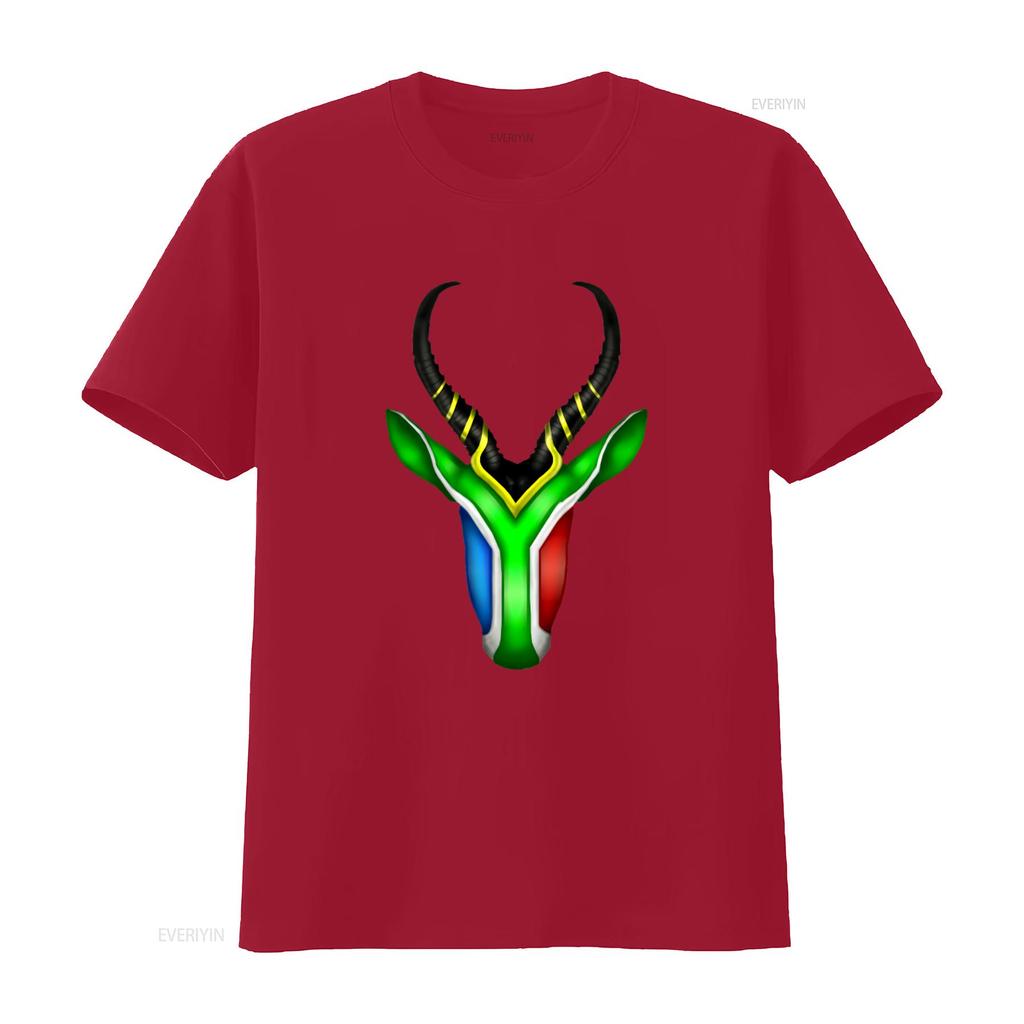 South Africa Springbok Print T Shirt Unique Design Comfortable Fabric Perfect for Sports and Casual Wear vintage Washed