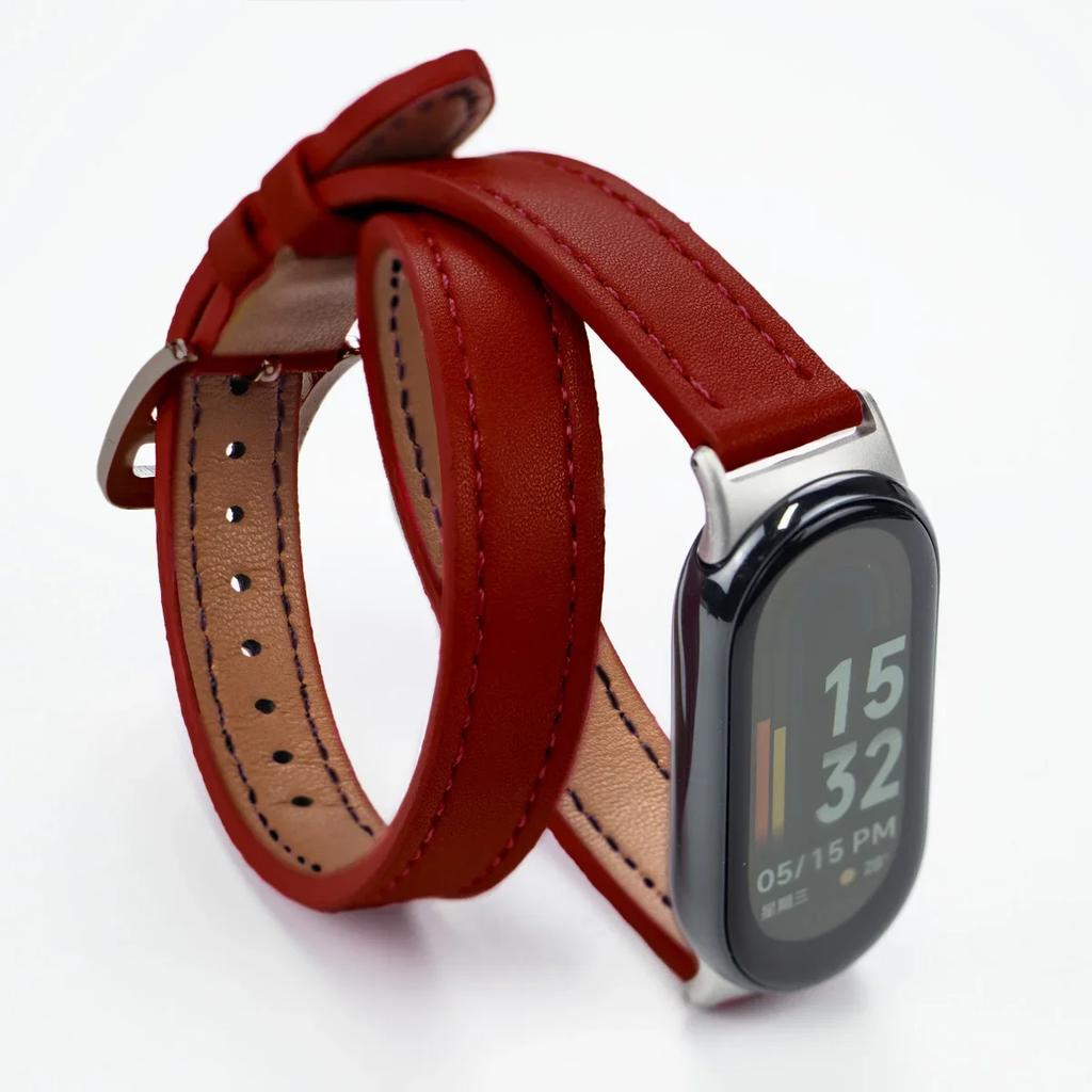 Для Mi Band 8 Ремешок Кожаный ремешок Для Xiaomi Mi Band 9 Ремешок на запястье Correa Часы Замена Miband 9 NFC Спортивный браслет Pulseira