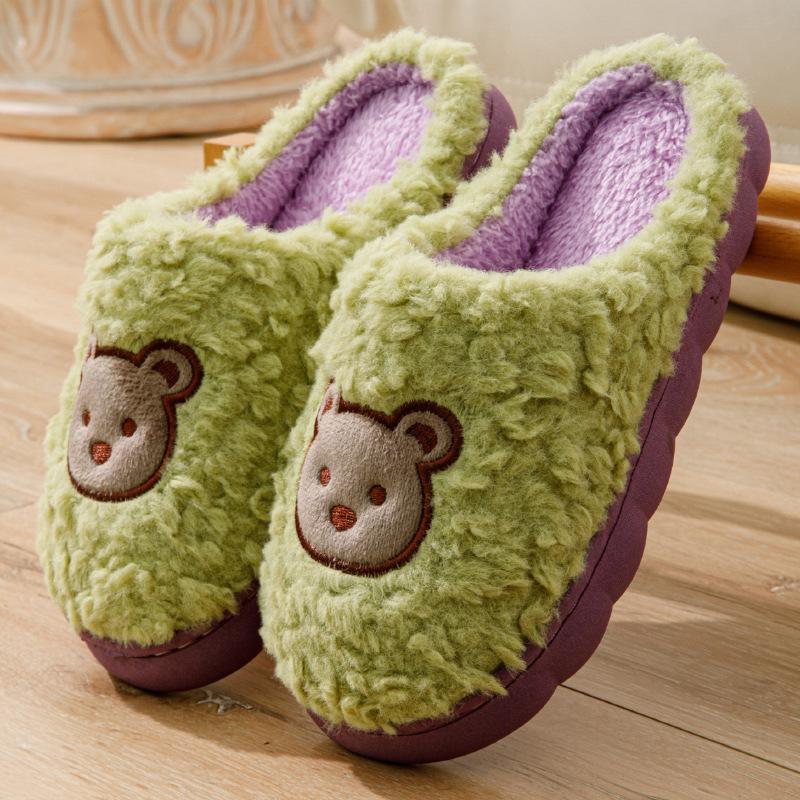 Хлопковые тапочки женские пара утолщенные осенне-зимние домашние домашние нескользящие теплые послеродовые шерстяные хлопковые туфли мужские